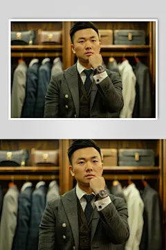 AI数字艺术西装定制西服店摄影图-众图网