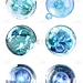 特效通用蓝色水珠分子精华元素素材