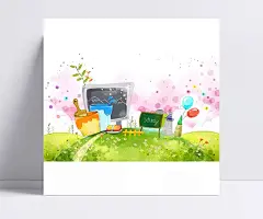 草地上的彩色漆卡通插画|PSD,PSD分层素材,草地,淡粉,房子,风景图片,韩国素材,黑板,卡通,卡通插画,泡泡,气球,手绘,刷子,水彩,围栏,心形,油漆,源文件,风景,PSD分层素材,PSD素材