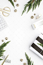 Holiday styled stock photography for business owners and bloggers! Christmas and Holiday Flatlays. Gold polkadots.: 