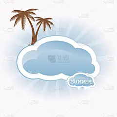 夏季概念白棕榈树。