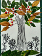 树叶画 - 堆糖，美图壁纸兴趣社区