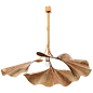 Very Rare Huge Ginkgo Leaf Brass Chandelier by Tommaso Barbi | From a unique collection of antique and modern chandeliers and pendants at https://www.1stdibs.com/furniture/lighting/chandeliers-pendant-lights/: 