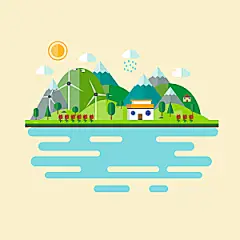 自然风光景色四季植物海洋森林花园建筑素材