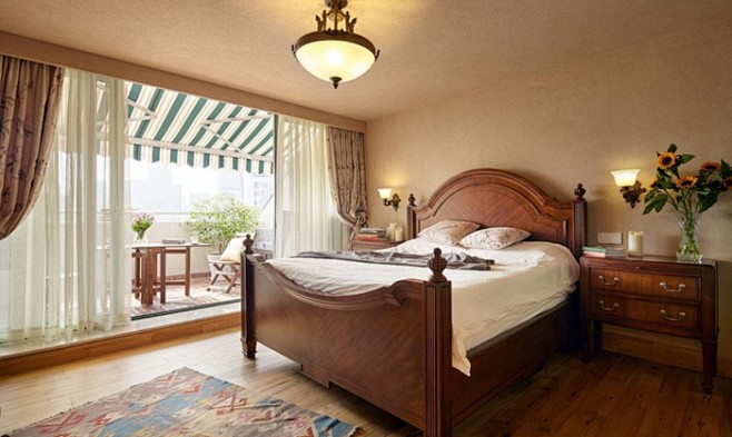 卧室美式吊灯简约乡村古典复古田园清新温馨典雅装修效果图风格装修