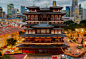 寺庙,古代,佛,天空,水平画幅,新加坡,无人,城市天际线,古老的,城市