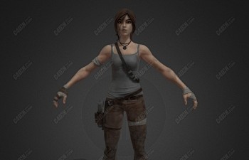C4D冒险家女孩人物模型  Lara C...