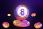 3d-rendering-neon-lotto-ball-small-podium