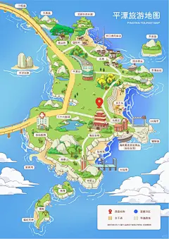 原创手绘｜一张地图带你游平潭20+景点_1_视点引力设计_来自小红书网页版