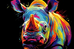 犀牛角野生动物犀牛创意插画