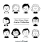 Hand drawn colorless avatar collection Vector | Free Download