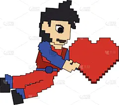 40-80年代风格复兴,像素化,部落艺术,动画片,分离着色,操纵杆,男人,概念,技术