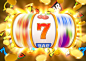 Golden slot machine with flying golden coins wins the jackpot. Big win concept. Golden slot machine with flying golden coins wins the jackpot. Big win concept. Vector illustration casino 777 stock illustrations