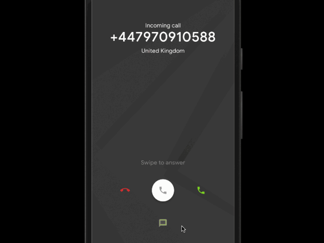 Incoming call made with framer motion material prototype framer swipe ...