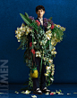 art dierection editorial Fashion  flower installation luxury men Photography  portrait