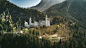 View of the magnificent Neuschwanstein Castle on a sunny day