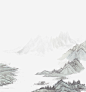 古典精美山水墨画免抠图_新图网ixintu.com