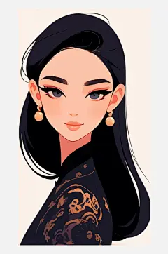 数字艺术女神插画贴画手绘插画女神头像-众图网
