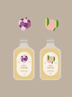 饮品标签️扁平风插画设计｜冷泡茶落地 - 小红书