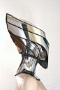 2 piece alien cyborg mask headpiece robot armor sci fi by divamp