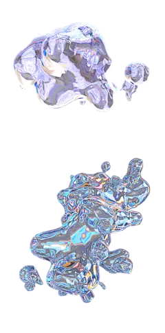 抽象全息镭射渐变流体液体液态形状纹理背景PNG免抠图