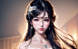 General 4096x2560 Ai Dongdong AI art Asian women glasses earring jewelry long hair necklace