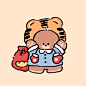 cr.微博@肚肚图画本_220120_可爱 动物 头像 插画