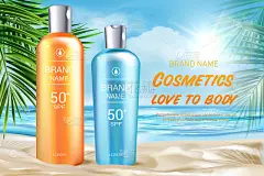 Cosmetics love to body advertising banner vector t