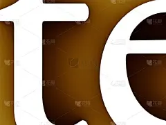 切割字母的3d插图，重点放在字母之间的空间