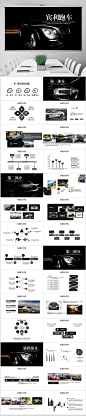 黑色炫酷豪车宾利汽车宣传动态PPT模板