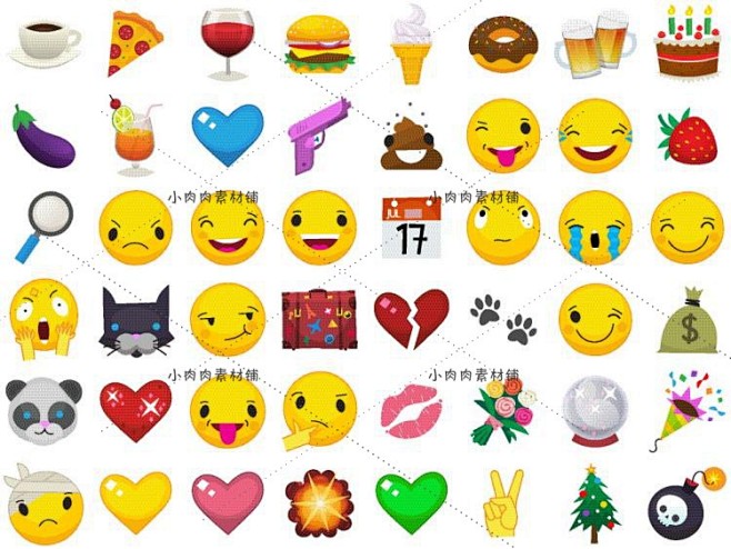 48个创意可爱emoji聊天表情装饰图案...