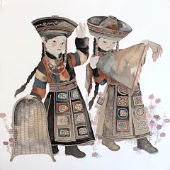 画家金格格 中国娃娃系 少数民族系列