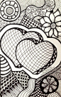 (16) Zentangle of hearts | doodles | Pinterest