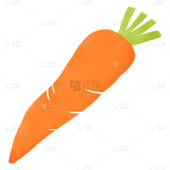 手绘-简约美食元素贴纸-胡萝卜