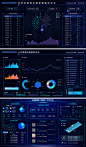 科技感数据可视化大屏UI界面蓝色PSD其他设计作品素材免费下载-享设计