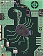 电路板构成的蝎子状图形