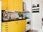 小厨房黄色橱柜装修效果图