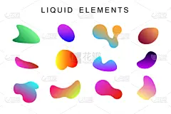 液体,山,形状,色彩鲜艳,活力,模板,现代,涂料,品牌名称,流动