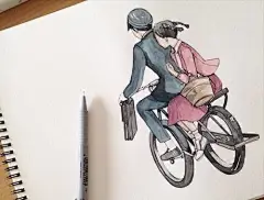 彩色素描情侣浪漫插画 | Aladd设计量贩铺