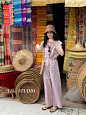 Tetu STUDIO 2022SS 夏日晚霞 自在如风 定染随性条纹亚麻连体裤-淘宝网