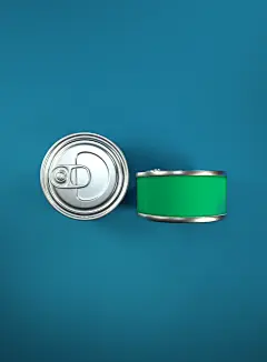 绿色免扣罐头俯视样机