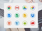 Free circle icons for designers by Michal Kulesza in 27套2014年12月的扁平化图标（包含圣诞图标）套装下载