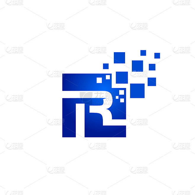 盒子字母R标志模板