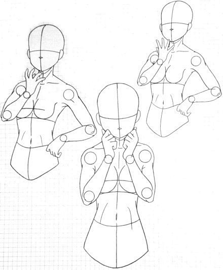 #设计秀# 
动漫女性上半身动态框架绘画...