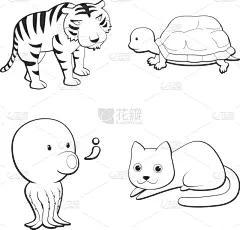 砖坯,两只动物,平坦的,数字50,可爱的,哺乳纲,海龟,动物,鸟类,联系