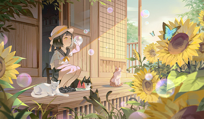 夏日_小家具__插画师作品_涂鸦王国gr...