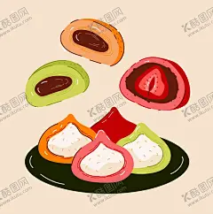 卡通雪媚娘 【酷图网】卡通大福,卡通雪媚娘,糯米糍,烘焙,日式,点心,甜品,甜点,港式,冰皮,水果雪媚娘,小吃,糕团,糯米,团子,美食,美味,中式,传统,茶点,糕点,麻薯,免煮汤圆,夏季,奶油,果粒,包装,插画,插图,素材,元素,矢量,卡通,手绘,雪媚娘插画,大福插画,和果子,雪糕,冰淇淋,麻吉,抹茶,草莓,豆沙,切面