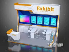 现代 展览 展览摊位 展馆 展览馆3D模型