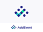 A + Check mark + Calendar logo concept (for sale) arrow growth together team to do list add done data dots approved logos icon mark marks