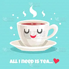 可爱的,茶杯,红茶,茶,饮料,传统,热,菜单,咖啡,清新